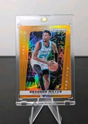 Brandon Miller 2024-25 Prizm Deca Orange Prizm #d 24/49 - Hornets Jersey #d 1/1