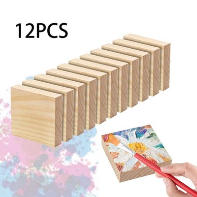 12 Stück Holzbausteine zum Basteln Bausteine zum Schnitzen DIY Plaketten Schilder