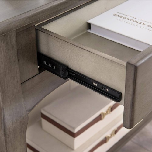 Leick Home Stratus 30 pollici Tavolo consolle rettangolare standard in legno grigio fumè con - Foto 8 di 10
