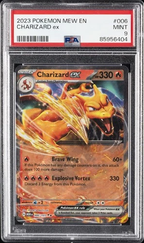 2023 POKEMON MEW EN-151 #006 CHARIZARD EX PSA 9