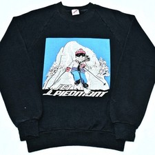 VINTAGE 1980s Jet Piedmont Airlines skiing puff print sweatshirt Jerzees SMALL