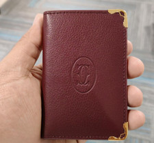 Cartier Must de Cartier Red Calfskin Quad Card Holder Leather 6CC Wallet FullBox