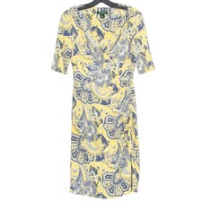 Lauren Ralph Lauren Dress Boho Garden Party Classic Floral Yellow Blue Size 4 GU