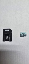 onn. branded 128GB microSDXC flash memory card with A adapter