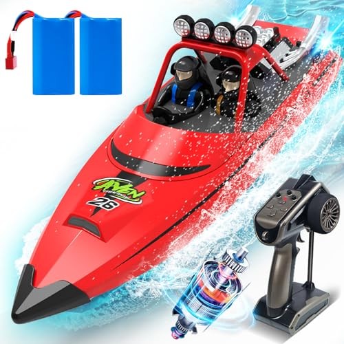 RC Boat with LED Lights Remote Control Boat for Lakes Pools Salt Water,Toy - Picture 2 of 7