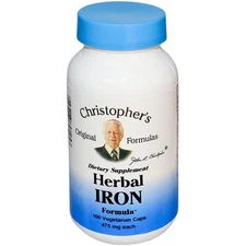 Dr Christopher'S Original Formulas Herbal Iron 100 Caps