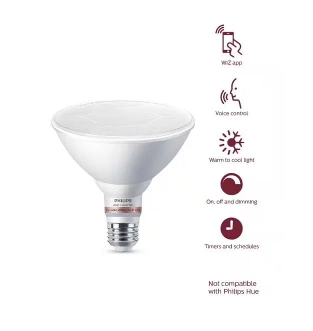 PHILIPS 120-WATT EQUIVALENT PAR38 LED SMART WI-FI EP37P38 - WHITE - Image 3 of 4