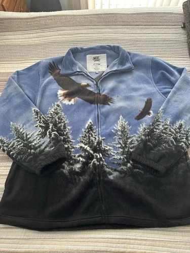 Wildkind, Wild Kind Full Zip Fleece Jacket 2XL Eagle, Blue, Snow Covered Trees - product listing photo