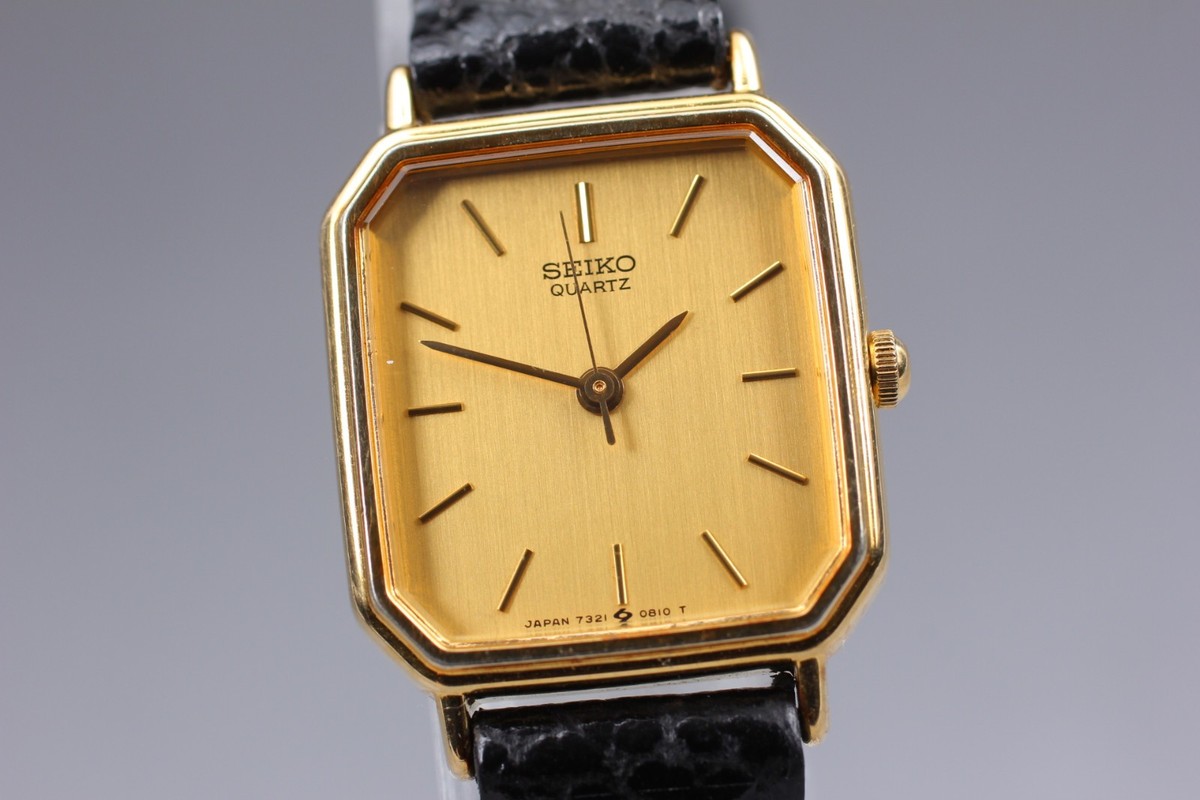 Vintage 1985 [Near MINT] Seiko Socie 7321-5410 Gold 20mm Quartz