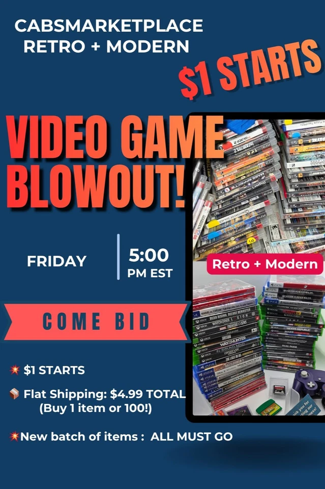FRIDAY $1 Starts🔥 LIVE VIDEO GAMES MEGA SALE – ALL GENERATIONS NEW DROPS