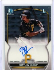 * BRAYLON BISHOP * 2023 1ST BOWMAN CHROME CERTIFIED AUTO RC # CPA-BB