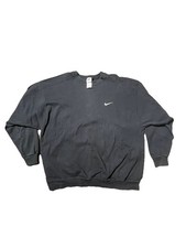 Vintage 90s Nike Crewneck Sweatshirt Made In USA Black XL Swoosh Sweater Rare