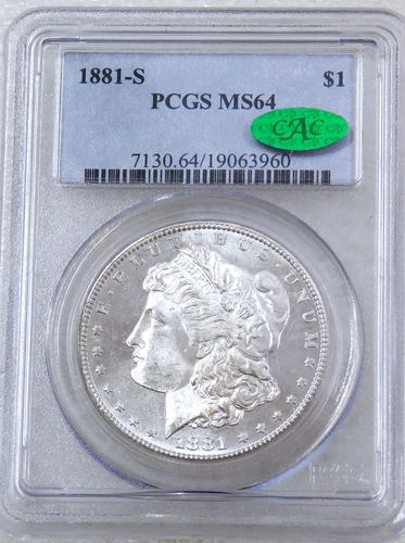 1881-S Morgan Silver Dollar PCGS MS64 CAC Mirror/Cameo like #Q343