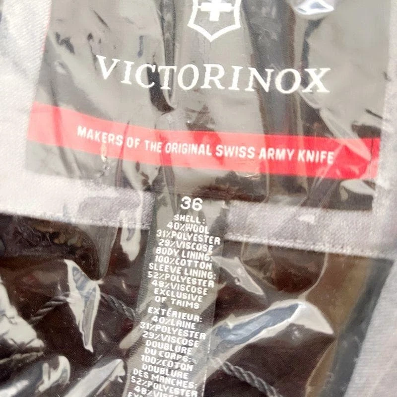 VICTORINOX Tailored Jacket 36 S Gray Wool Polyester Rayon New - Image 4 of 4
