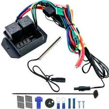 DIGITAL ADJUSTABLE THERMOSTAT PROBE ELECTRIC RADIATOR FAN TEMPERATURE SWITCH KIT