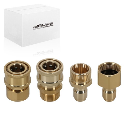 #ad High Pressure Washer Adapter M22 15 Swivel to 3 8quot; QC Brass Connection Kit 4pc $18.05