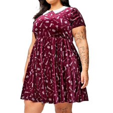 ❤️SIZE 3X - NWT TORRID DISNEY HOCUS POCUS VELVET COLLAR DRESS SANDERSON SISTERS