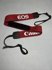 Vintage Canon EOS Red Fabric Shoulder/Neck Camera Strap For SLR / DSLR