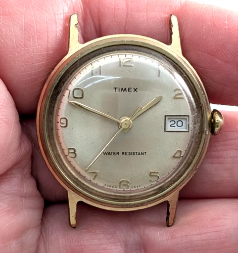 1971 TIMEX Sprite Calendar 23560 2571 Vintage 30mm Watch Movement PARTS REPAIR