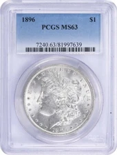 1896 Morgan Silver Dollar MS63 PCGS