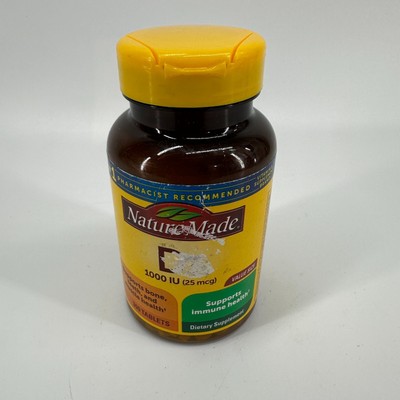 Nature Made Vitamin D3 1000 IU 25 Mcg Immune Health 300 Tablets Exp 10/2025