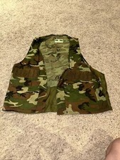 Vintage Game Winner Woodland Camo Game Vest Adult Large Green Birds Mens