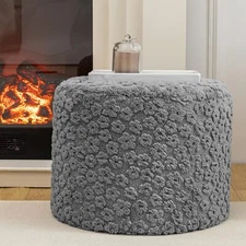 Ottoman Foot Rest Stuffed Round Boho Floor Poof Seating Bean Bag Pouf 18x14 In