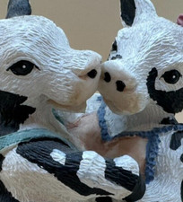 Vintage 1992 Cowtown Gloria Bovine & Rudolph Bullentino by Ganz Cows Dancing Fig