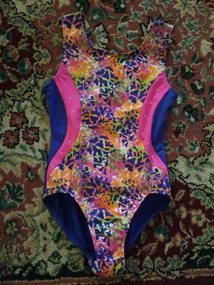 Estilo Libre DANSKIN Niñas Baile Leotardo Ballet Tap Gimnasia Azul Multi Talla 6/6X Foto 3 de 4