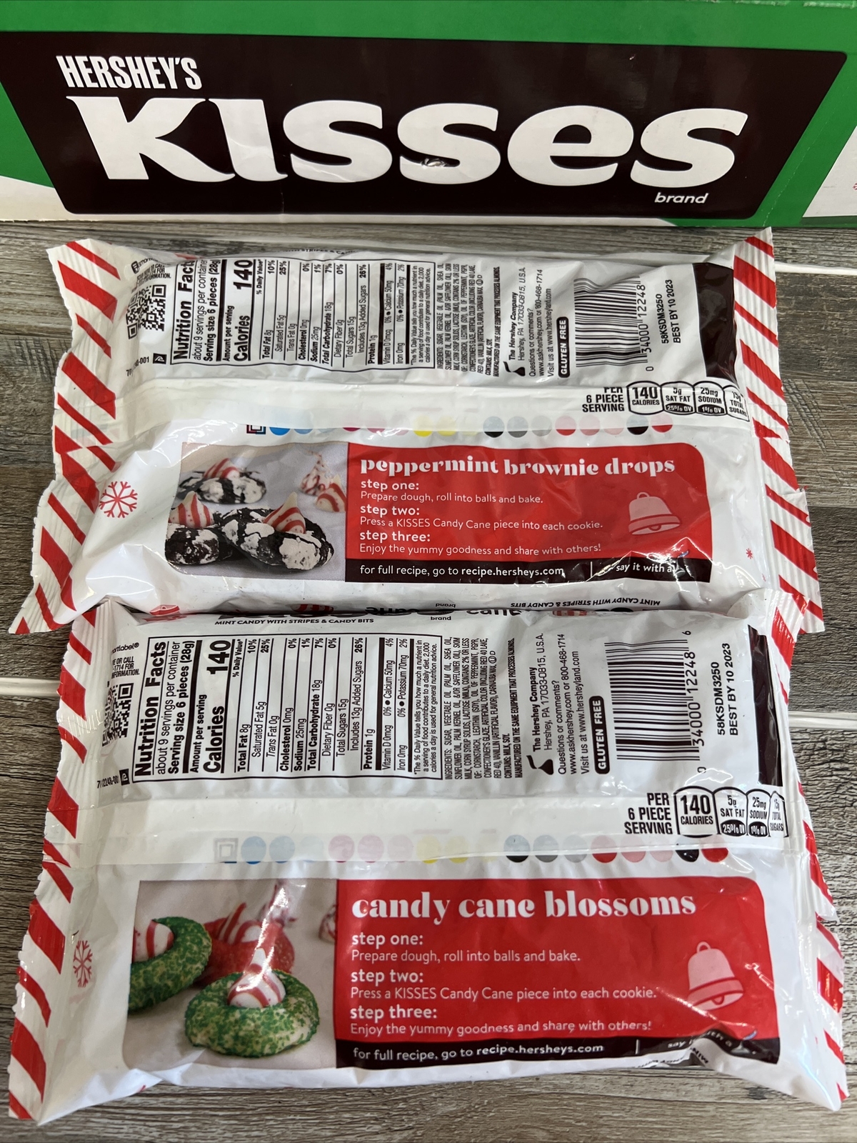 Hershey's Kisses Candy Cane White Chocolate Candy 9 oz, 10/2023 2 Bags Dentists in