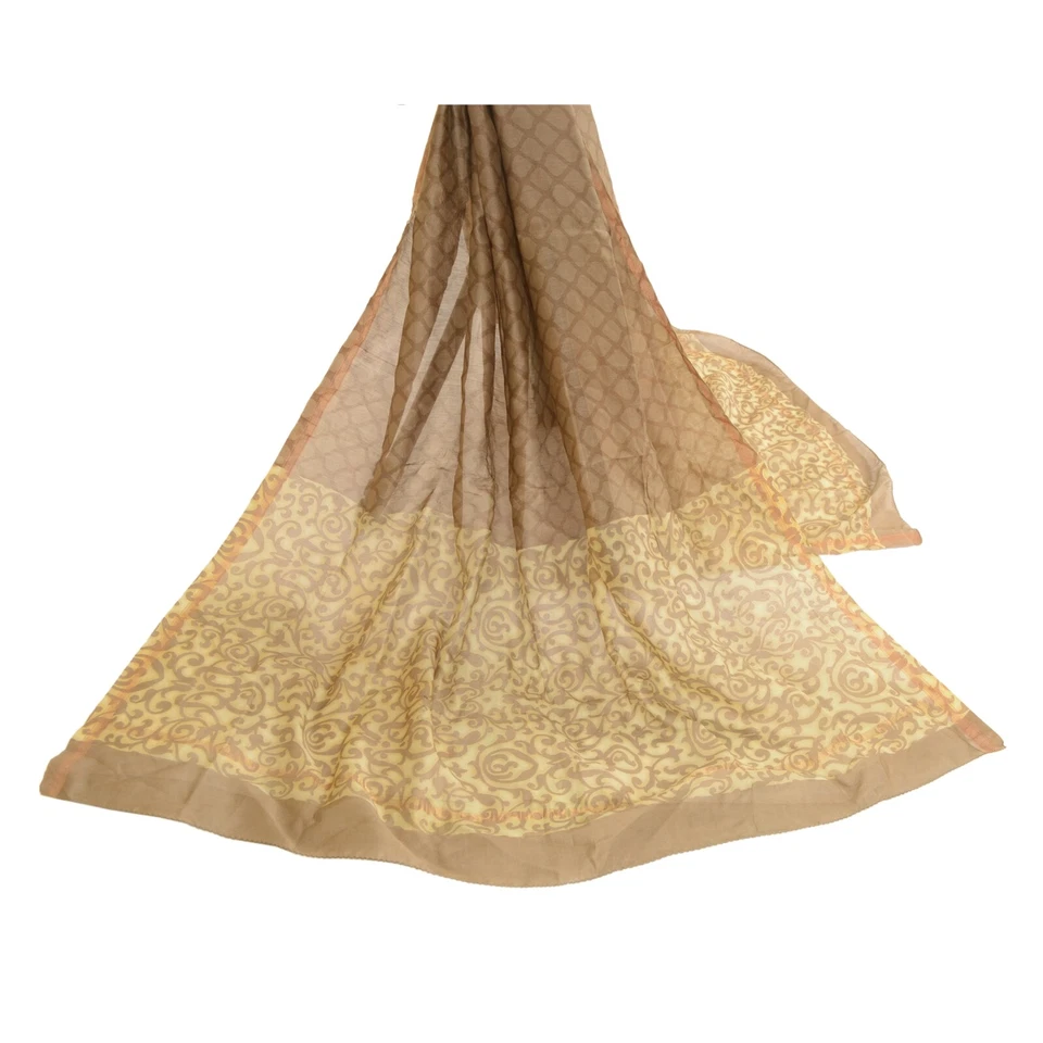 Bufandas envolventes estampadas hiyab algodón seda estola larga Dupatta vintage de sánscriti Foto 4 de 4