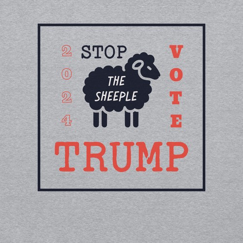 Vote Trump 2024 Stop the Sheeple Election Republican Graphic Hoodie