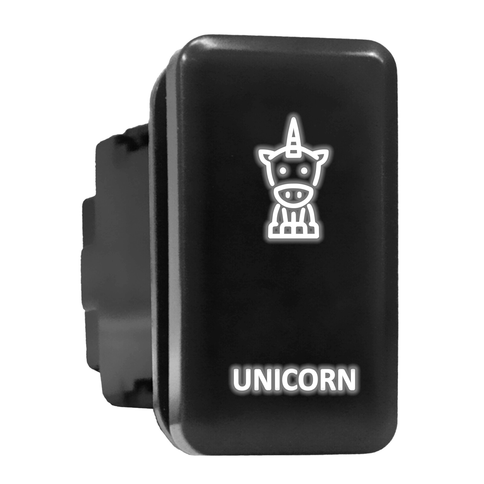 UNICORN White LED Backlit Tall Push Button Switch 1.54x0.83 inches for Toyota