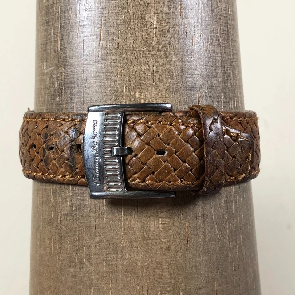 Tommy Bahama Men TB3005 Dress Brown Leather Tonneau Quartz Analog Watch 7 3/4" - Image 4 of 4