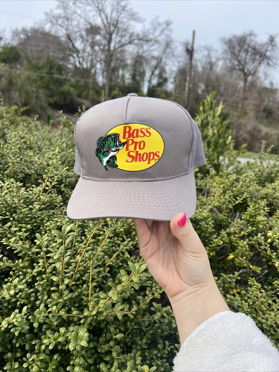 NEW Bass Pro Shops Gray Mesh Trucker Hat Cap One Size UK