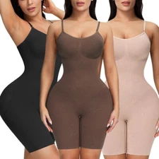 Womens One-Piece Shapewear Stretch Seamless Plus Size Bodysuit Body Corset