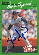 Kevin Tapani autographed baseball card (Twins) 1990 Donruss The Rookies #35