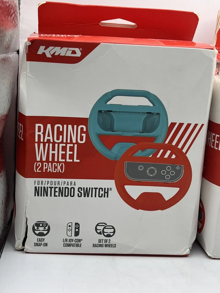 Nintendo Switch Racing Wheels By KMD New 4 Pack Gaming Accessory Car Box Wear - Image 3 of 4