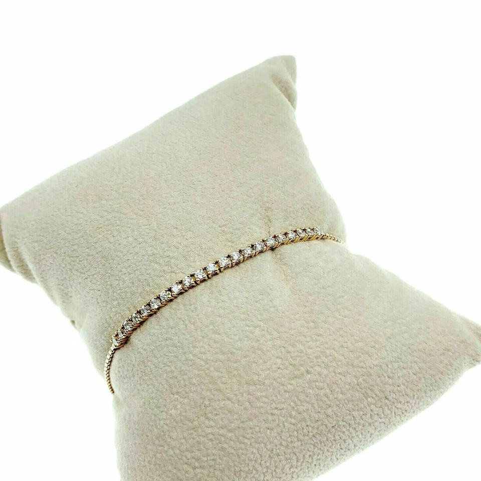 0,72 quilates t.w. Brazalete Ajustable Diamante Redondo Hecho a Medida Oro Rosa 14K Foto 4 de 4