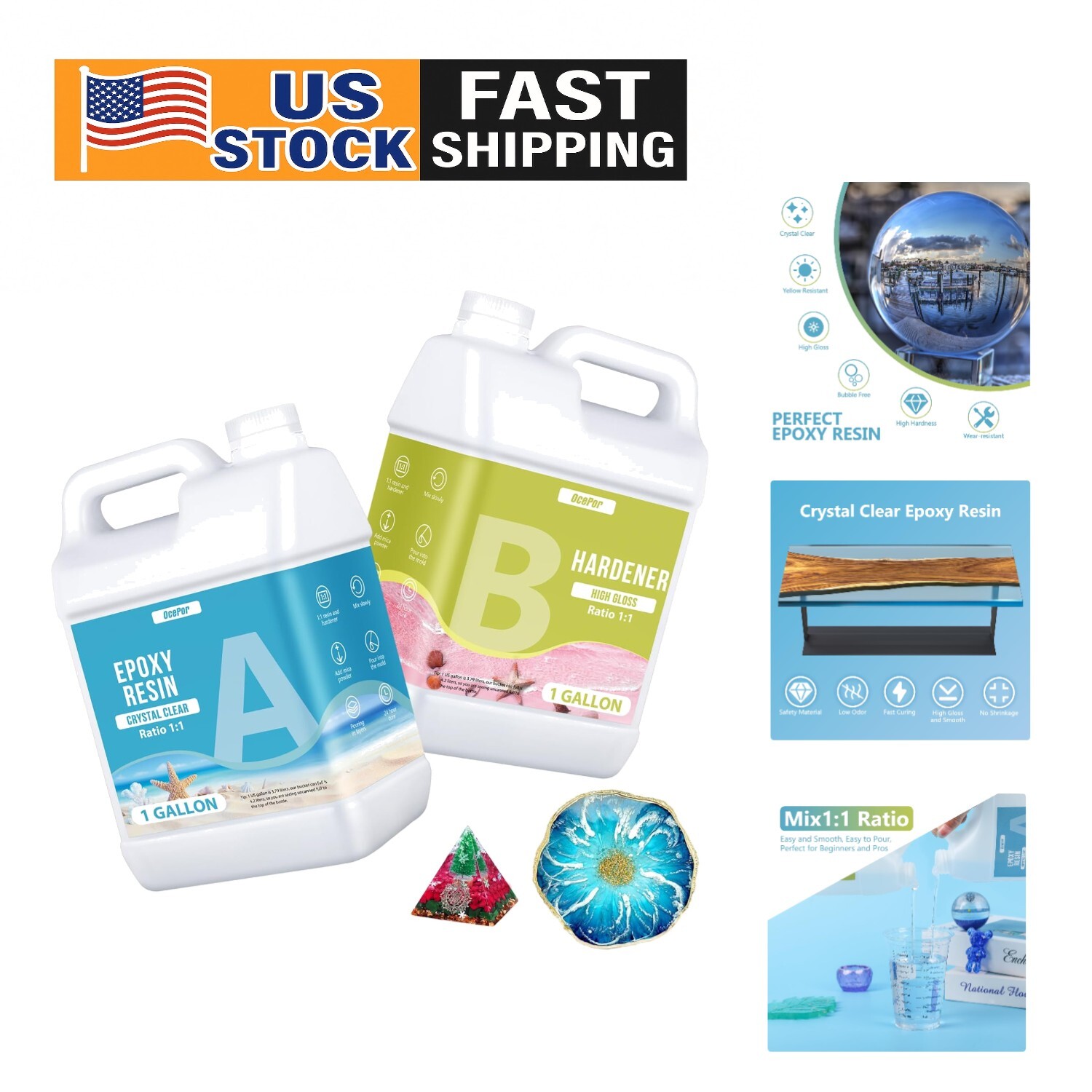 Crystal-Clear Professional Epoxy Resin Kit for Art & Jewelry