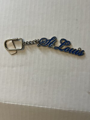 New St. Louis keychain blue with clear rhinestones
