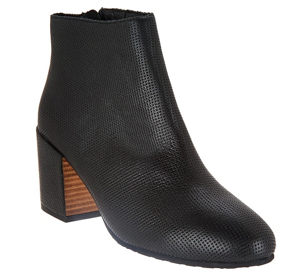 Gentle Souls Leather Block Heel Ankle Boots Blaise 2 Black Women s 5.5 New