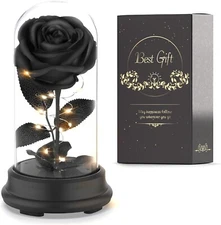 Forever Preserved Real Black Rose Flower Birthday Gifts for Mom Women,Valenti...