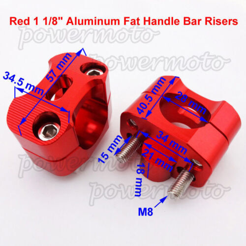 Zeta ZE40-9112 Rotating Bar Clamp - Universal Motorcycle Perch Clamp, Red Anodized Aluminum