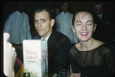 Pretty Woman Handsome Man White Label Dewars Party 1960s Slide 35mm Kodachrome