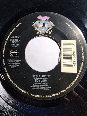 NEW VINYL 45 BON JOVI IN THESE ARMS B/W SAVE A PRAYER VG+ F112
