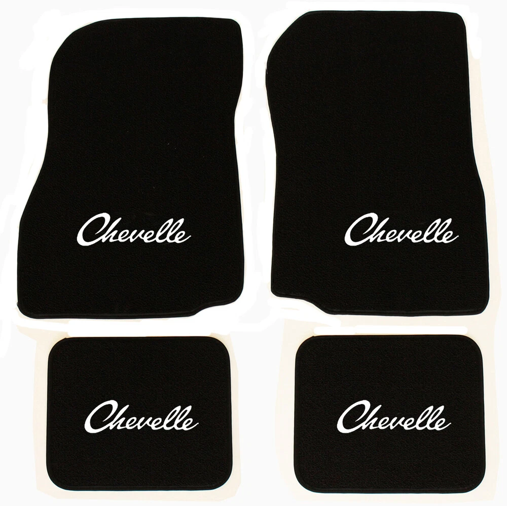 NEW 1968 1972 CHEVELLE Floor Mats Black Carpet Embroidered