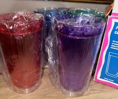 Summer Oasis Insulated Acrylic Glasses, Prism Cooler, 24 Ounce, Camping Party