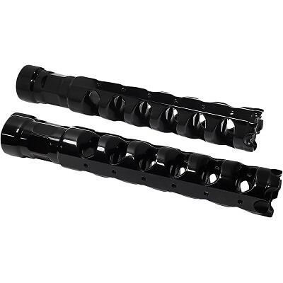 Accutronix PF121-AKB Muzzle Break Footpeg Black Rigid Pair Harley