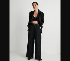 Madewell NEW NWT Womens Small Black Relaxed Blazer Elyaf Drop Shoulder